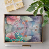 Elegante Zee Schildpadden & Waterverf Bloemen Deco Tissuepapier (Geschenk)