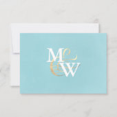 Elegante Zeeen Monogram bruiloft RSVP Kaartje (Voorkant)