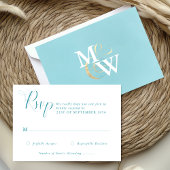 Elegante Zeeen Monogram bruiloft RSVP Kaartje