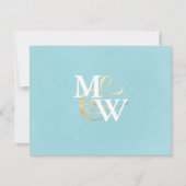Elegante Zeeen Monogram bruiloft RSVP Kaartje (Voorkant)