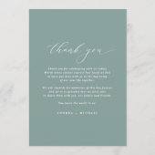Elegante Zeegroene Vintage Trouwmenu's Menu (Achterkant)