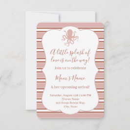 Elegante Zeekat Achtige Gestreepte Baby Shower I Kaart