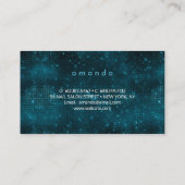 Elegante zeemeermin iriserende faux glitter monogr visitekaartje (Achterkant)