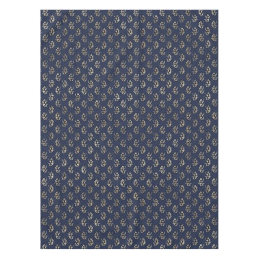 Elegante Zeemeermin Marine Metallic Gold Theme Par Tafelkleed (Voorkant)