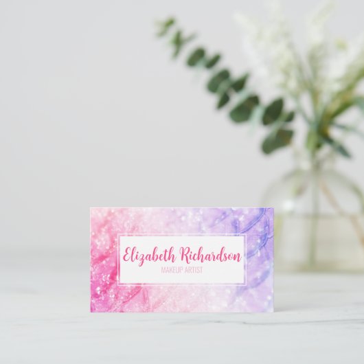 Elegante Zeemeermin Roze Paarse Chique Modern Unie Visitekaartje (Staand voorkant)