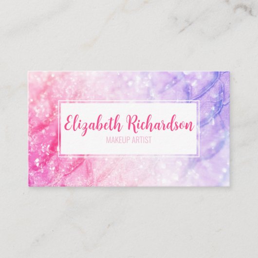 Elegante Zeemeermin Roze Paarse Chique Modern Unie Visitekaartje (Voorkant)