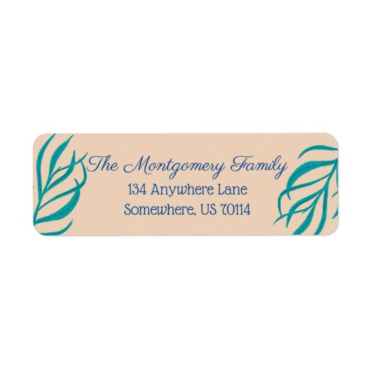 Elegante zeemeermin zeewier kelp etiket (Voorkant)