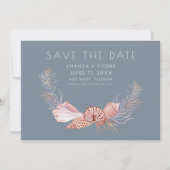 Elegante Zeeoorlog Foto Strand Bruiloft Save the D Date (Voorkant)