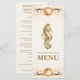 Elegante Zeepaard Bruiloftsmenu Nautilus Strand Menu