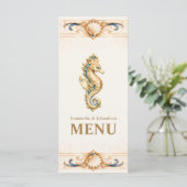 Elegante Zeepaard Bruiloftsmenu Nautilus Strand Menu (Staand voorkant)