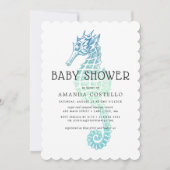Elegante Zeepaardje Baby Shower Uitnodiging (Voorkant)