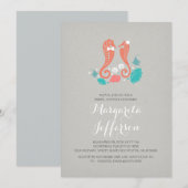 Elegante zeepaardjes strand bruids douche uitnodig kaart (Voorkant / Achterkant)