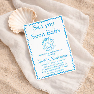 Elegante Zeeschelp Baby Shower tot Gauw Kaart