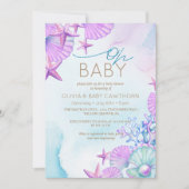 Elegante zeeschelpen Baby Shower Kaart (Voorkant)