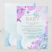 Elegante zeeschelpen Baby Shower Kaart (Voorkant / Achterkant)