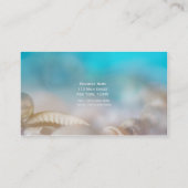 Elegante zeeschelpen blauw tropisch strand visitekaartje (Achterkant)