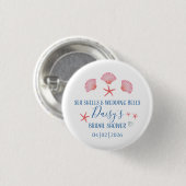 Elegante zeeschelpen & bruiloftbellen Bruidsuitnod Ronde Button 3,2 Cm (Voorkant /achterkant)