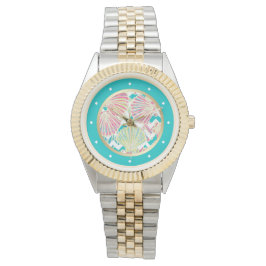 Elegante zeeschelpen Chevron Horloge