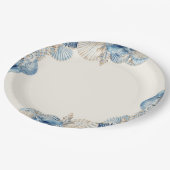 elegante zeeschelpenrand papieren bordje (Gekanteld)