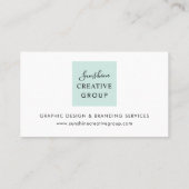 Elegante Zeeschuim Aqua Script Professionele Kaart Visitekaartje (Achterkant)