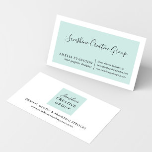 Elegante Zeeschuim Aqua Script Professionele Kaart Visitekaartje