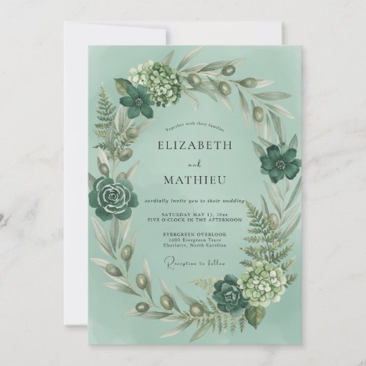 Elegante Zeeschuimvarenbruiloft Kaart (Voorkant)