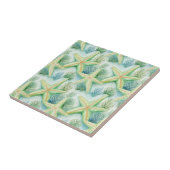 Elegante zeester - kustinrichting, nautische oceaa tegeltje (Zijkant)