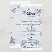 Elegante Zeester & Lovertjes Blauwe Strandfeest Me Menu (Voorkant / Achterkant)