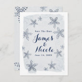 Elegante Zeester & Lovertjes Strand Save the Date Aankondigingskaart (Voorkant / Achterkant)