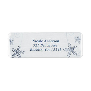 Elegante Zeester & Pailletten Blauwe Strand Uitnod Etiket