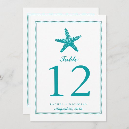 Elegante Zeester | Tafelnummer (Voorkant / Achterkant)