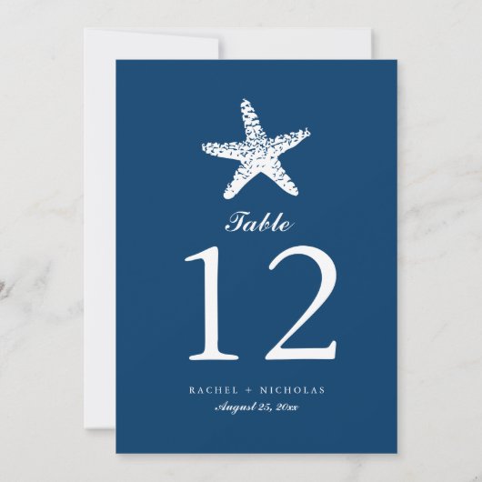 Elegante Zeester | Tafelnummer (Achterkant)