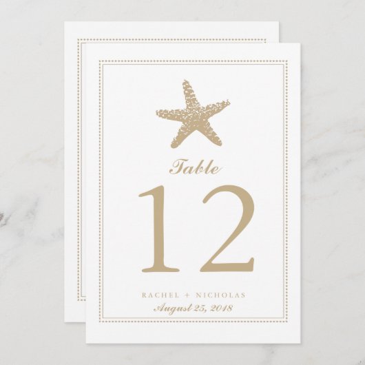 Elegante Zeester | Tafelnummer (Voorkant / Achterkant)