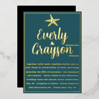 Elegante Zeester Teal en Gouden Strand Bruiloft