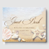 Elegante zeester tropische strand bruiloft gastenboek (Voorkant)