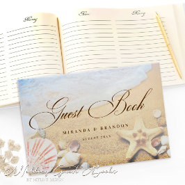 Elegante zeester tropische strand bruiloft gastenboek