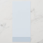 Elegante Zeezijde Kust Blauw Gestreepte Trouw Menu (Achterkant)