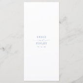Elegante Zeezijdige Kust Chic Blauwe Bruiloft Menu (Achterkant)