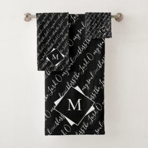 Elegante ZEGEN DE HERE   Monogram badhanddoekenset Bad Handdoek