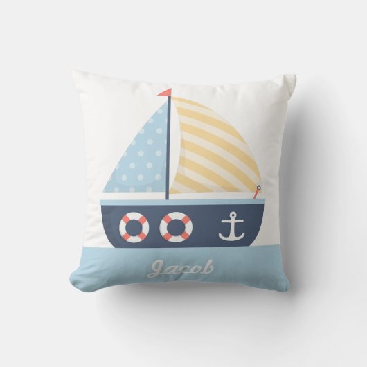 Elegante zeilboot Nautilus thema Jongens kamer dec Kussen (Voorkant)