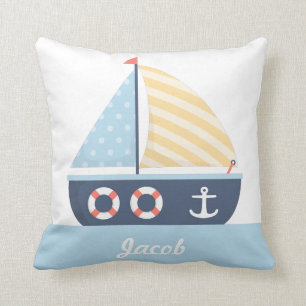 Elegante zeilboot Nautilus thema Jongens kamer dec Kussen