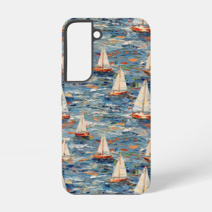 Elegante zeilboot schilderij - Nautische esthetiek Samsung Galaxy Hoesje