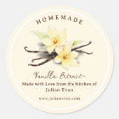Elegante zelfgemaakte vanille-extract label Sticke (Voorkant)