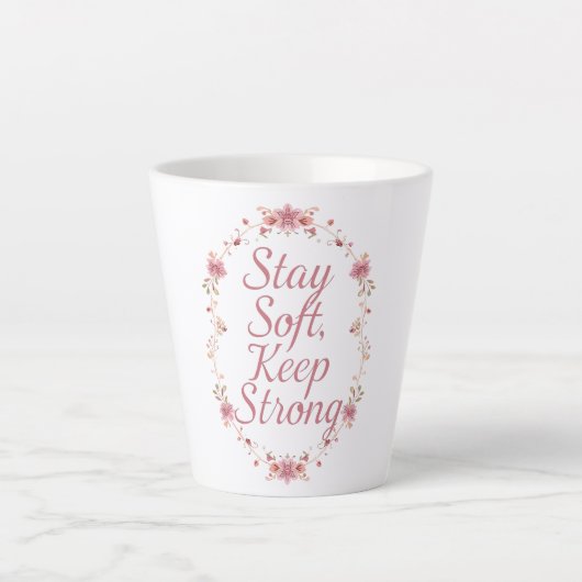 Elegante Zelfliefde en Weerbaarheid Spreuk Latte Mok (Voorkant)