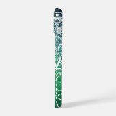 Elegante  Zen Mandala Rosette Groene tinten iPhone 15 Case (Linkerkant)