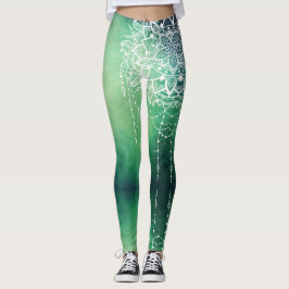 Elegante Zen Mandala Rosette Groene tinten Leggings