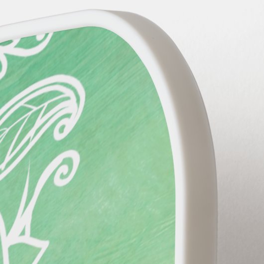 Elegante  Zen Mandala Rosette Groene tinten Pickleball Paddle (Links Detail)