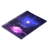 Elegante Zen Paarse Crystal Lotus Flower Notitieboek (Linkerzijde)