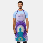 Elegante zen yoga meditatie gepersonaliseerde rook schort (Gedragen)