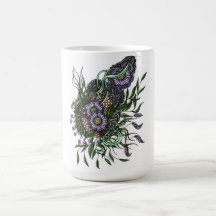Elegante Zentangle Paarse Bloemboeket Keramische M
